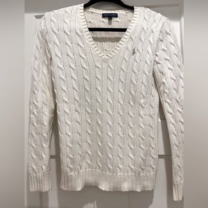 Ralph Lauren Polo cable knit vneck sweater